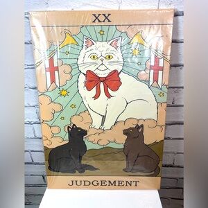 Cat Tarot Card Judgement Stretched Canvas Wall Art Cat Mom Gift New 16x22 NEW